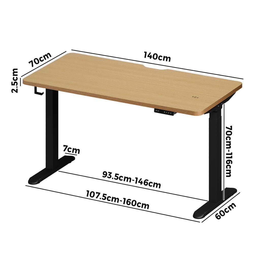 Standing Desk Wireless Charging Dual Motor 140CM Black/White