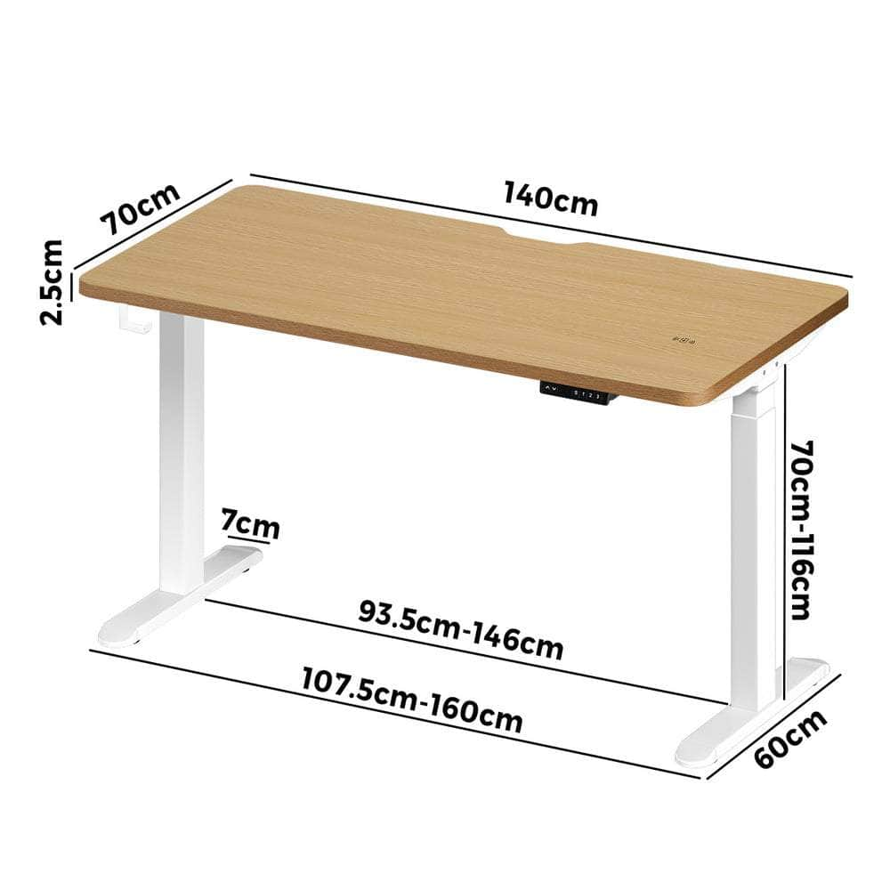 Standing Desk Wireless Charging Dual Motor 140CM Black/White