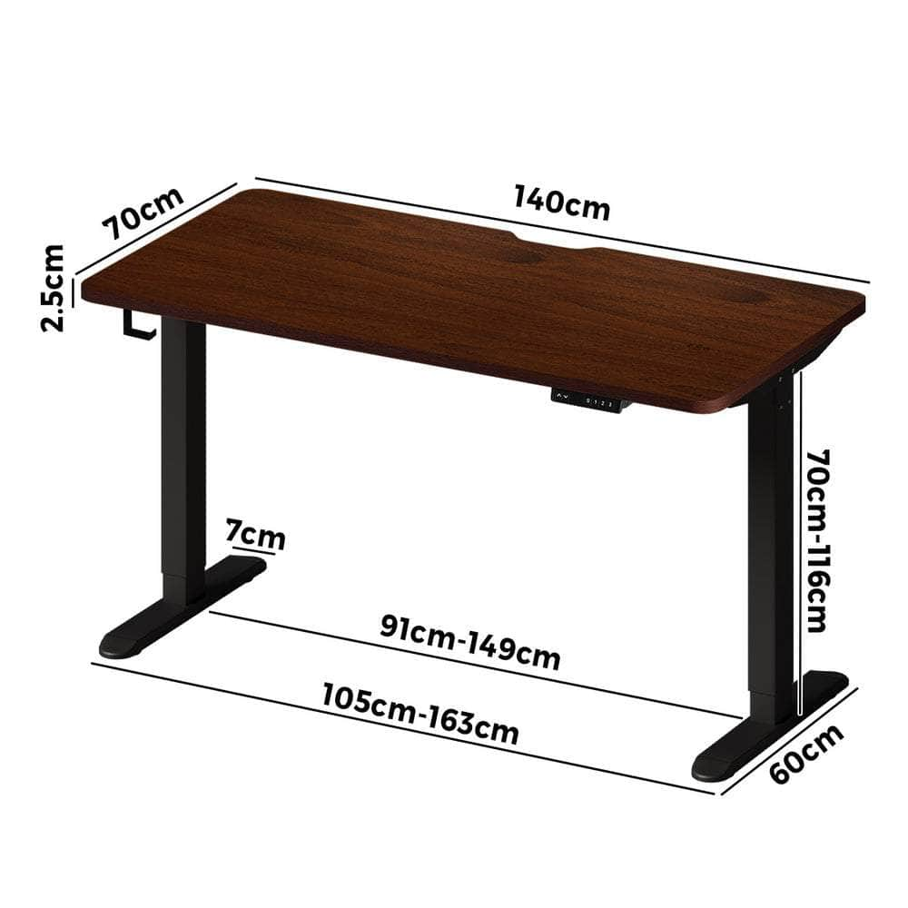 Standing Desk Wireless Charging Single Motor 140CM Black/White