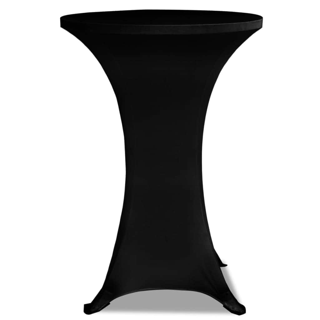 Standing Table Cover 80 cm Black Stretch 2 pcs