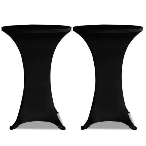 Standing Table Cover 80 cm Black Stretch 2 pcs