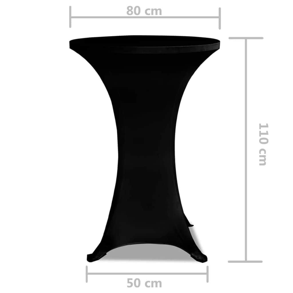 Standing Table Cover 80 cm Black Stretch 2 pcs