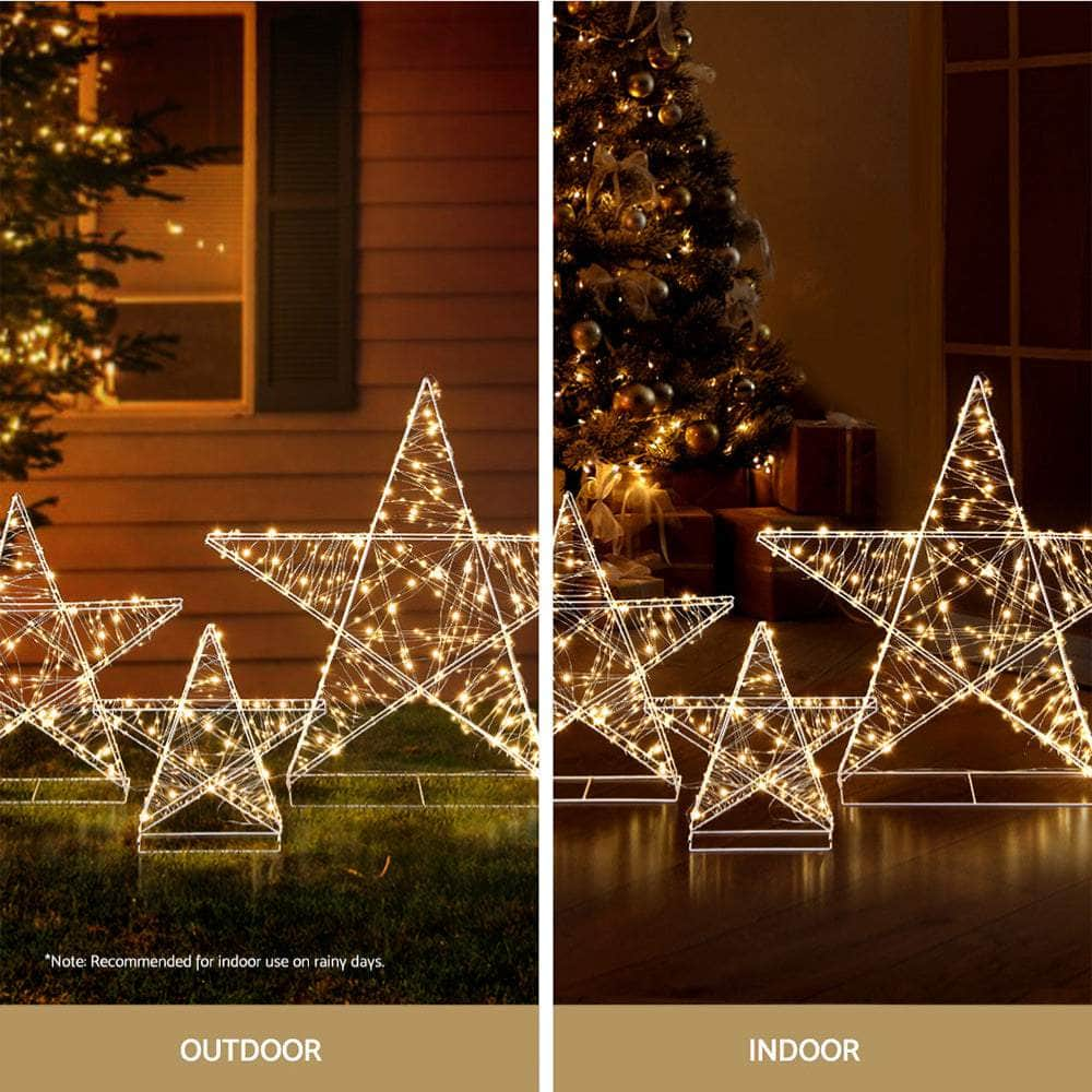 Star Motif LED Fairy Lights - 3pcs Set Christmas Decoration