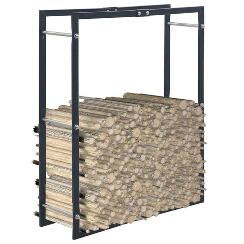 Steel Firewood Rack Black