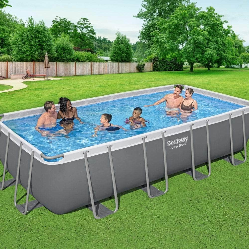 Steel Frame Above Ground Pool 549x274x122cm w/ Pump & Ladder