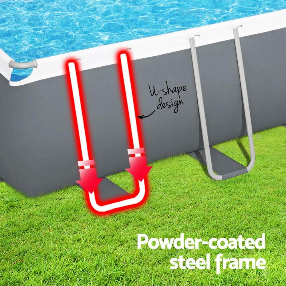 Steel Frame Above Ground Pool 640x274x132cm w/ Pump & Ladder