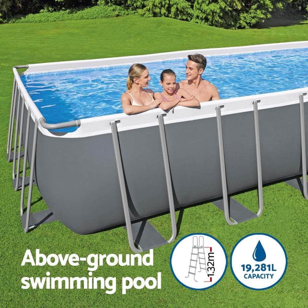 Steel Frame Above Ground Pool 640x274x132cm w/ Pump & Ladder