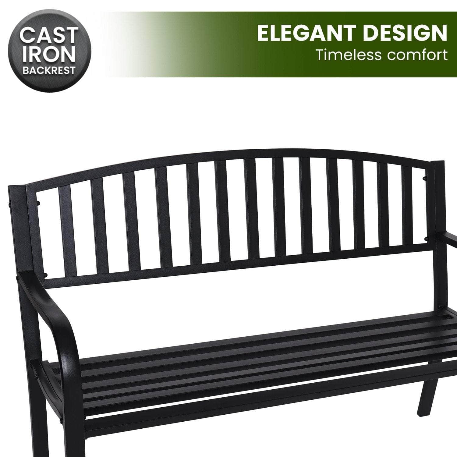 Steel Outdoor Garden Bench - Classic