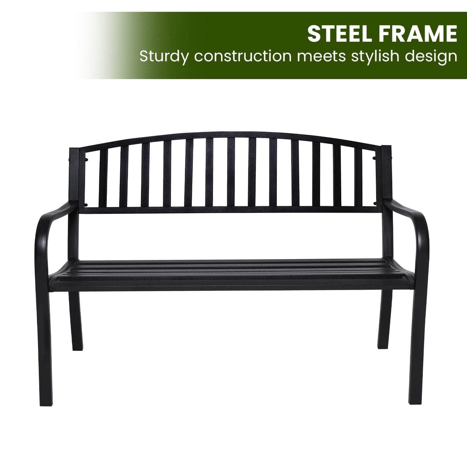 Steel Outdoor Garden Bench - Classic