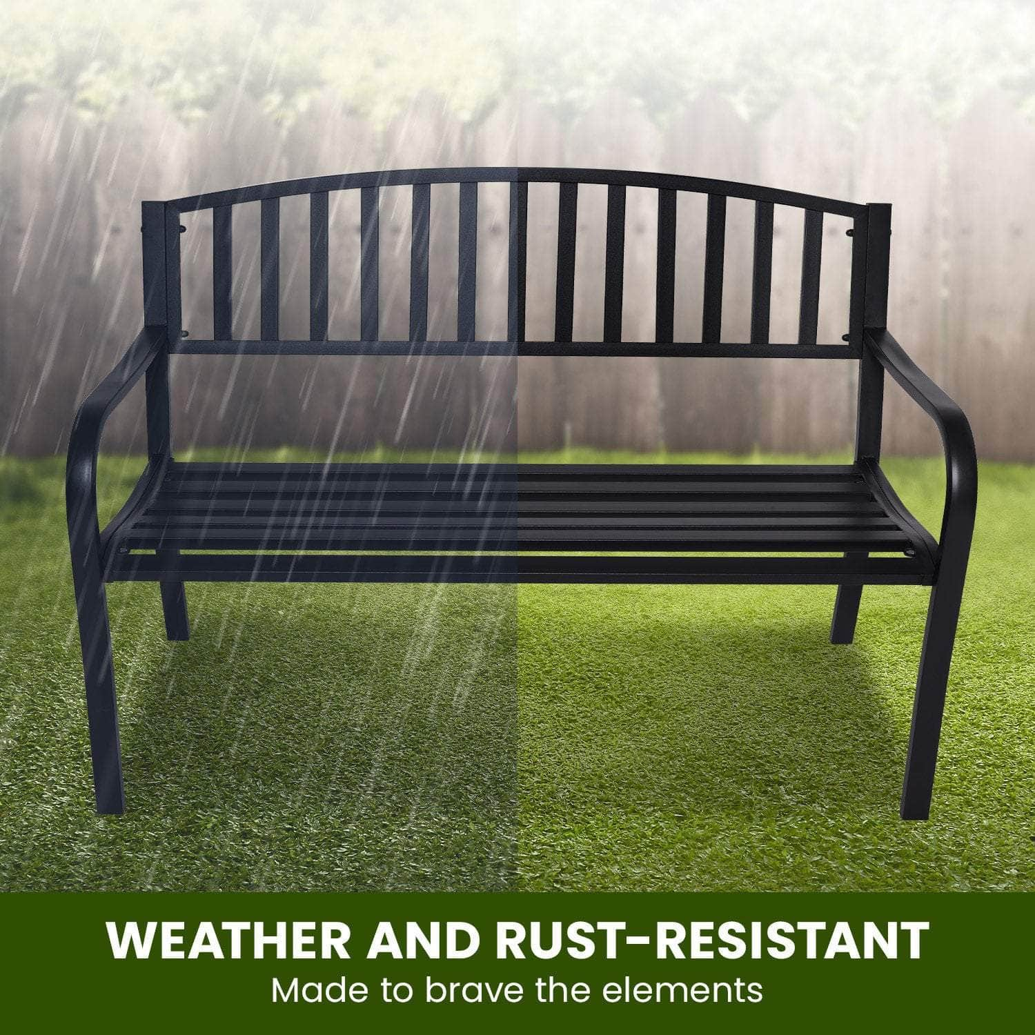 Steel Outdoor Garden Bench - Classic