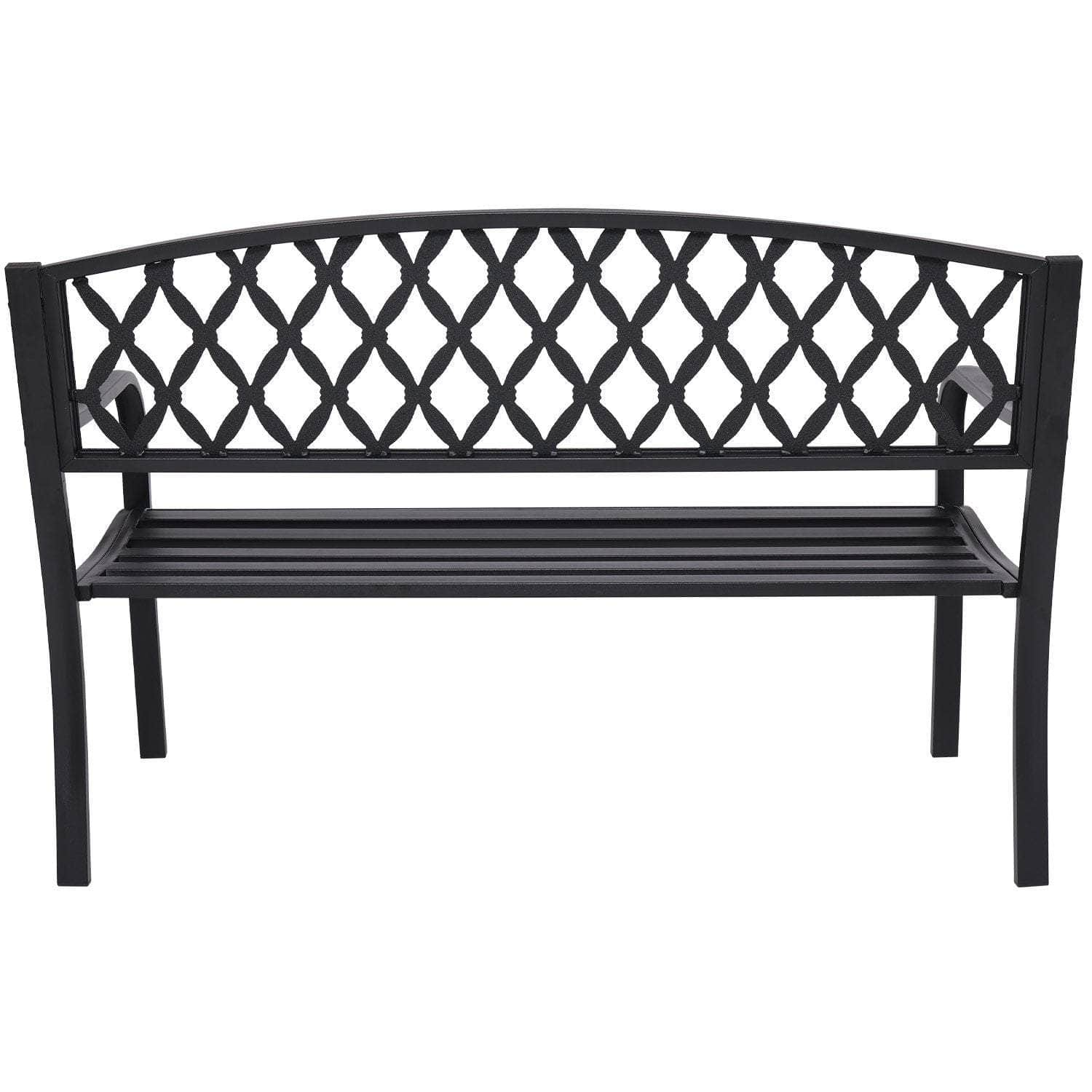 Steel Outdoor Garden Bench - Diamond