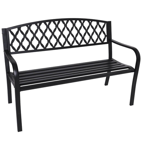 Steel Outdoor Garden Bench - Diamond