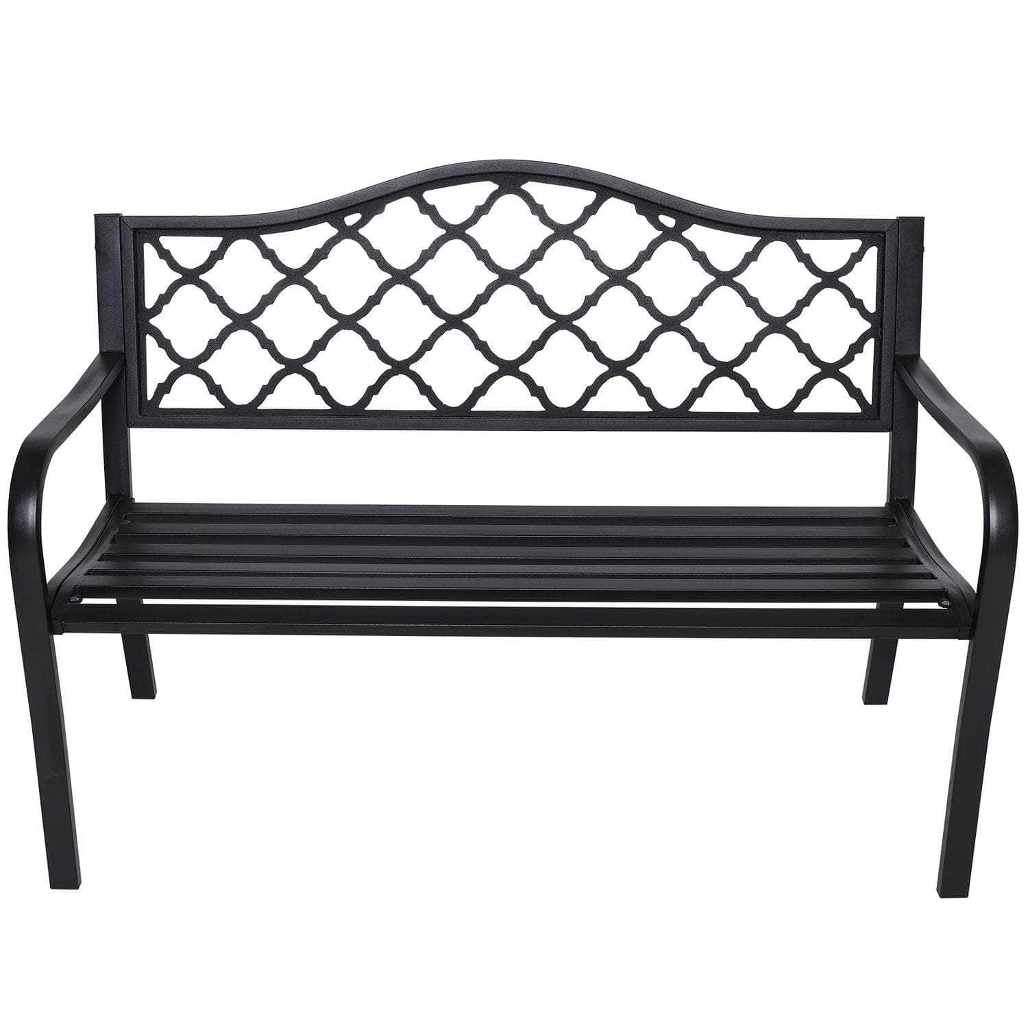 Steel Outdoor Garden Bench - Elegant