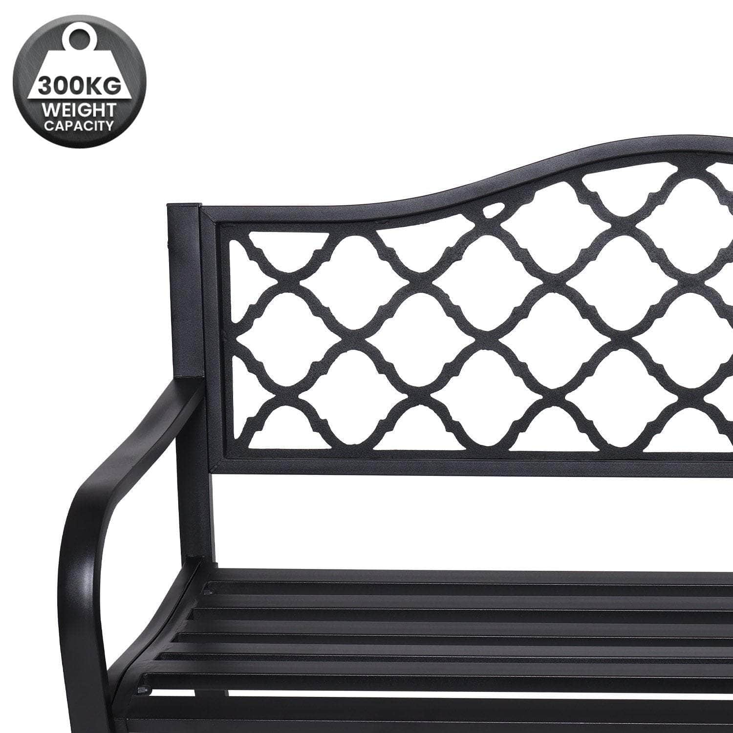 Steel Outdoor Garden Bench - Elegant