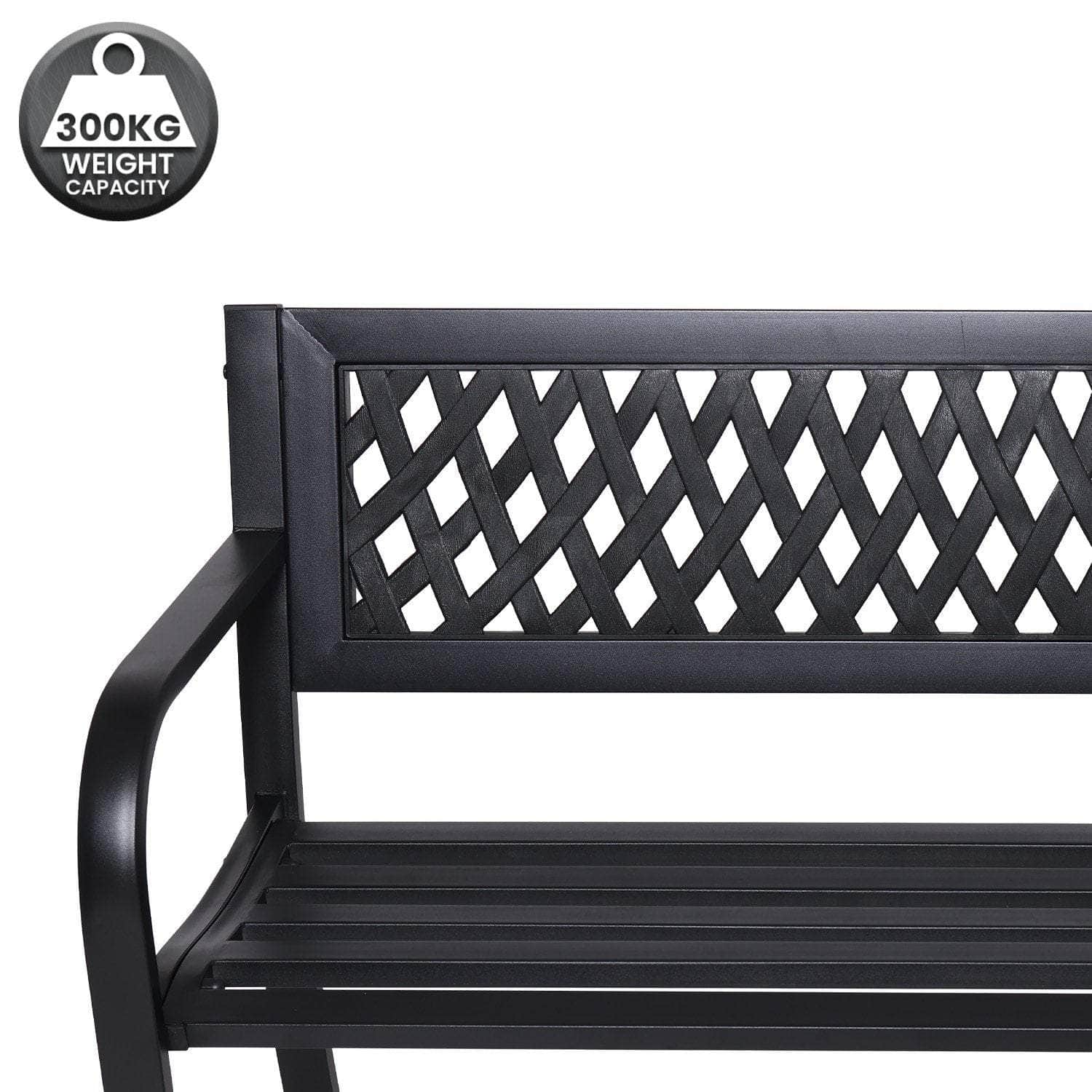 Steel Outdoor Garden Bench - Lattice