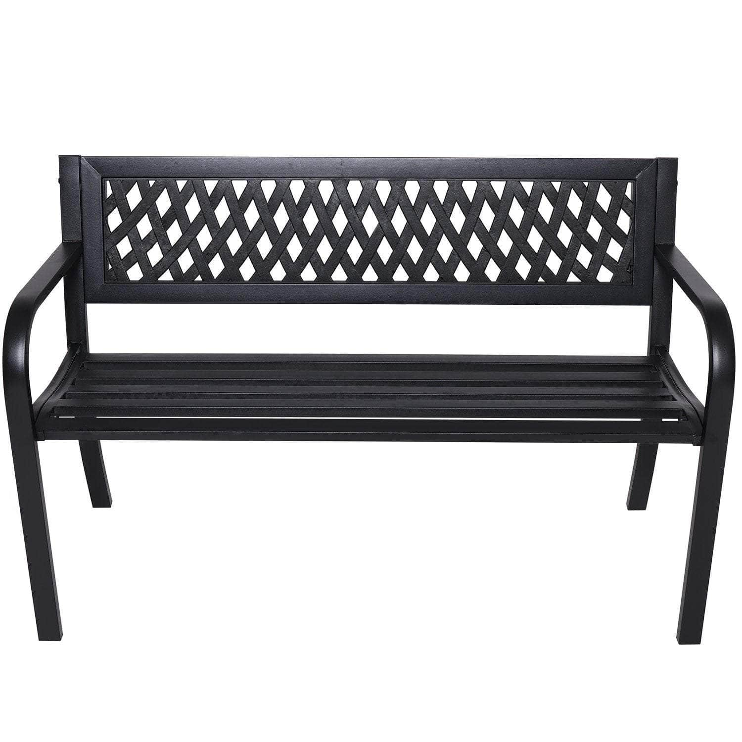 Steel Outdoor Garden Bench - Lattice