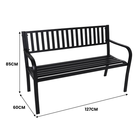 Steel Outdoor Garden Bench - Modern