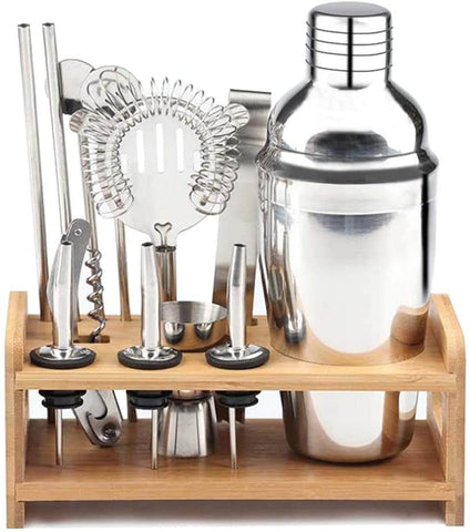 Steel Shaker Cocktail Bar Set Kit With 13 Pieces Bar Utensils