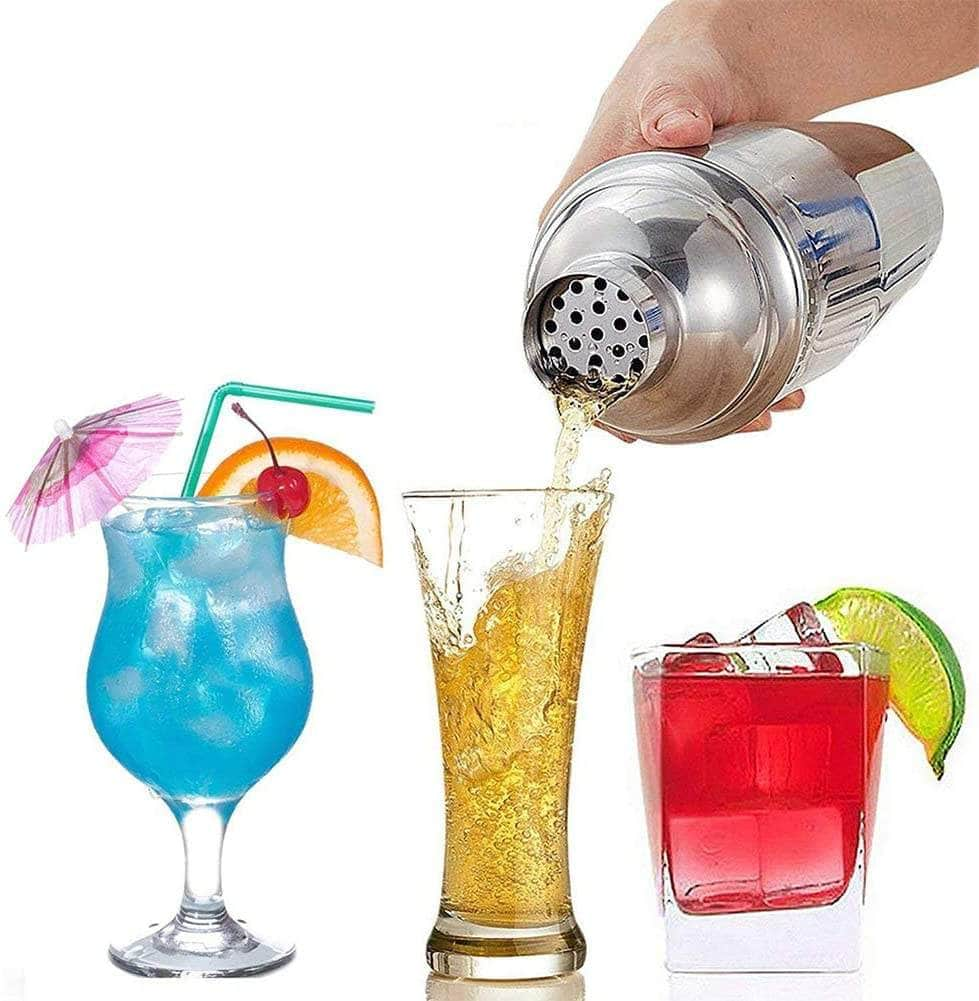 Steel Shaker Cocktail Bar Set Kit With 13 Pieces Bar Utensils