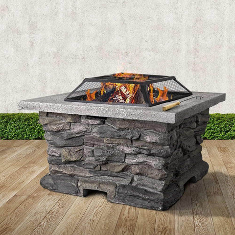 Stone Base Outdoor Patio Heater Fire Pit Table