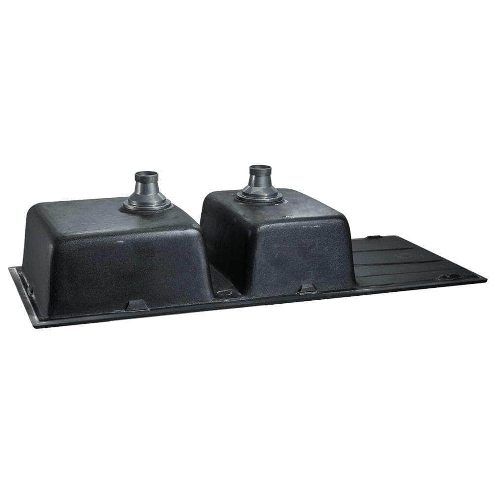 Stone Kitchen Sink 1160X500Mm Granite Under/Topmount Basin Double Bowl Black