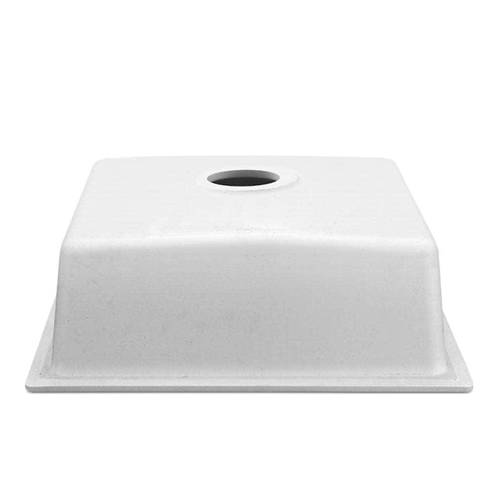 Stone Kitchen Sink 450X450Mm Granite Under/Topmount Basin Bowl Laundry White