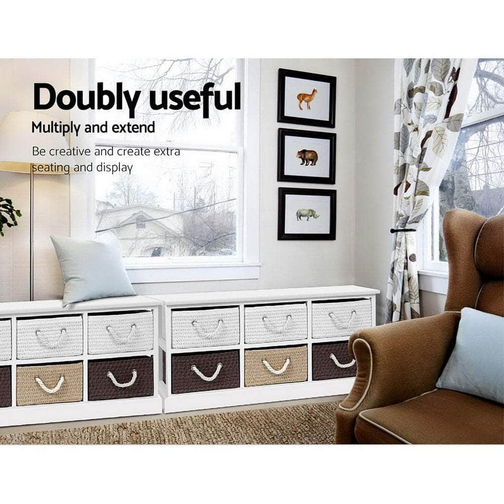 Storage Bench Shoe Organiser 6 Drawers Chest Cabinet Rack Box Shelf Stool