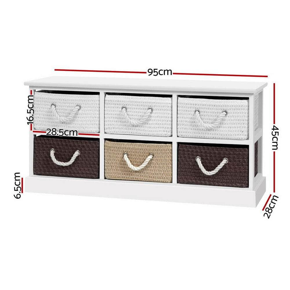 Storage Bench Shoe Organiser 6 Drawers Chest Cabinet Rack Box Shelf Stool