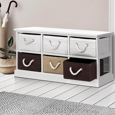 Storage Bench Shoe Organiser 6 Drawers Chest Cabinet Rack Box Shelf Stool