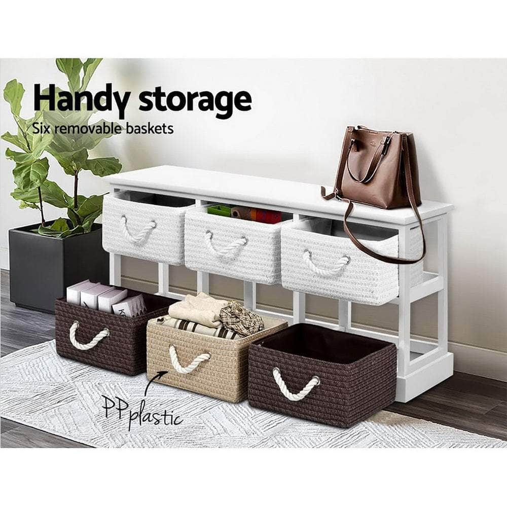 Storage Bench Shoe Organiser 6 Drawers Chest Cabinet Rack Box Shelf Stool