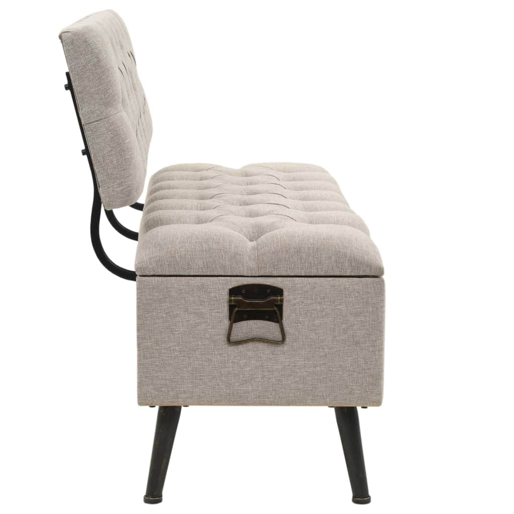 Storage Bench with Backrest Fabric