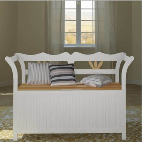 Storage Bench Wood White