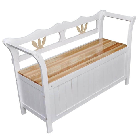 Storage Bench Wood White