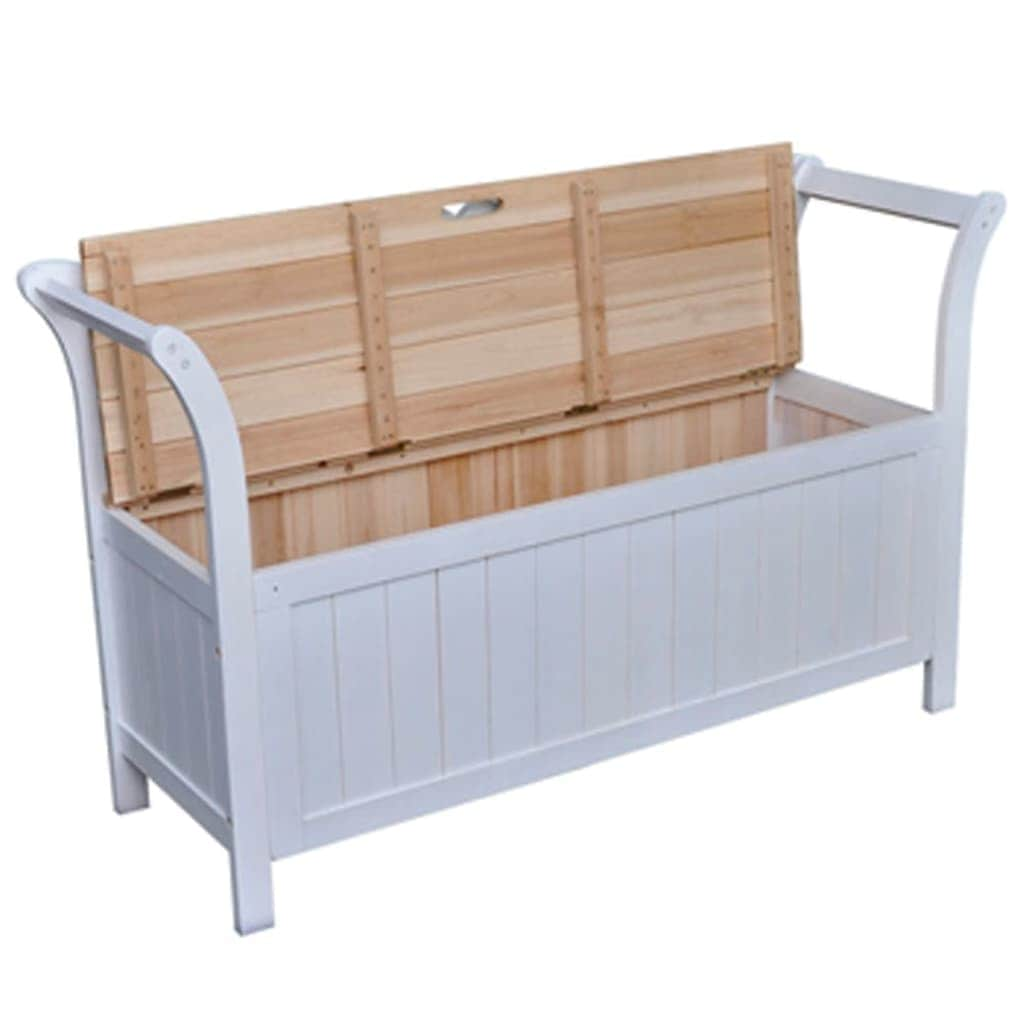 Storage Bench Wood White