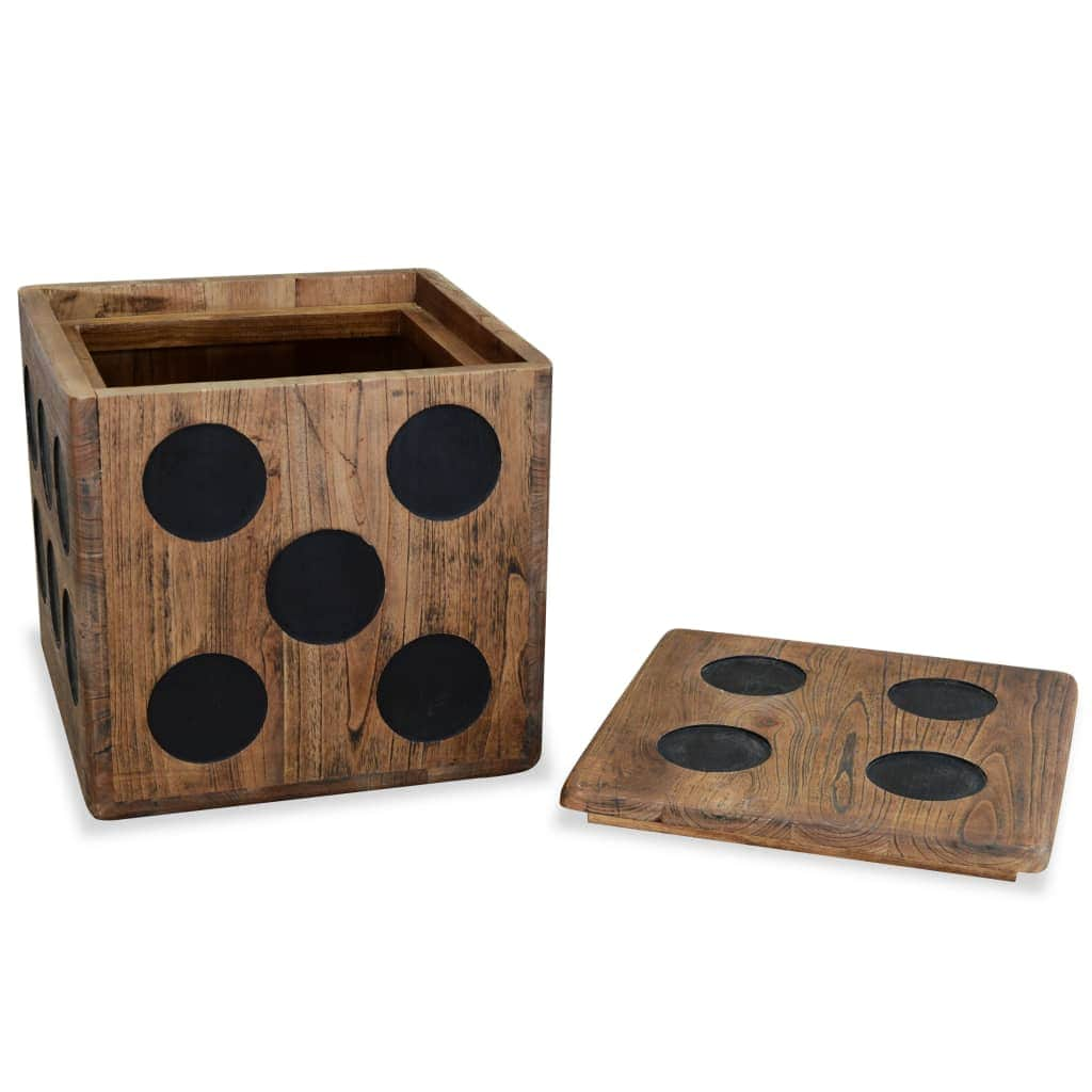 Storage Box Mindi Wood Dice Design