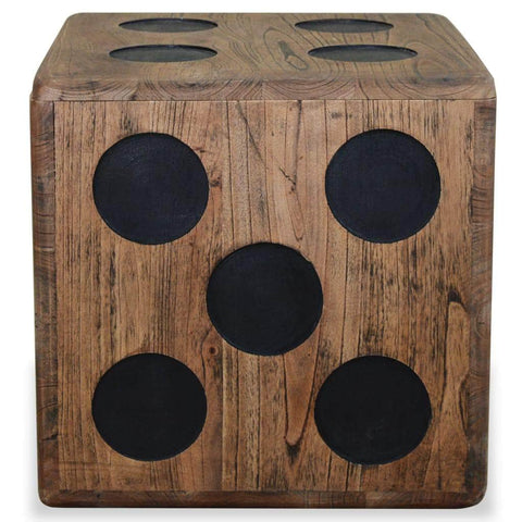 Storage Box Mindi Wood Dice Design