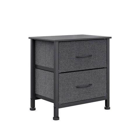 Storage Cabinet Chest of 2 Drawers Dark Grey