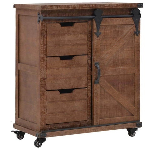 Storage Cabinet Solid Fir Wood  Brown