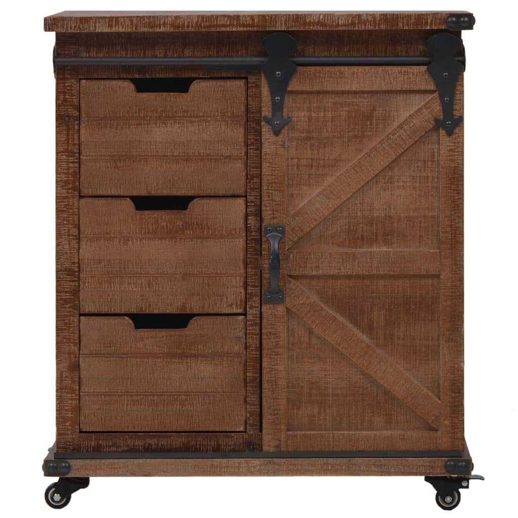 Storage Cabinet Solid Fir Wood  Brown