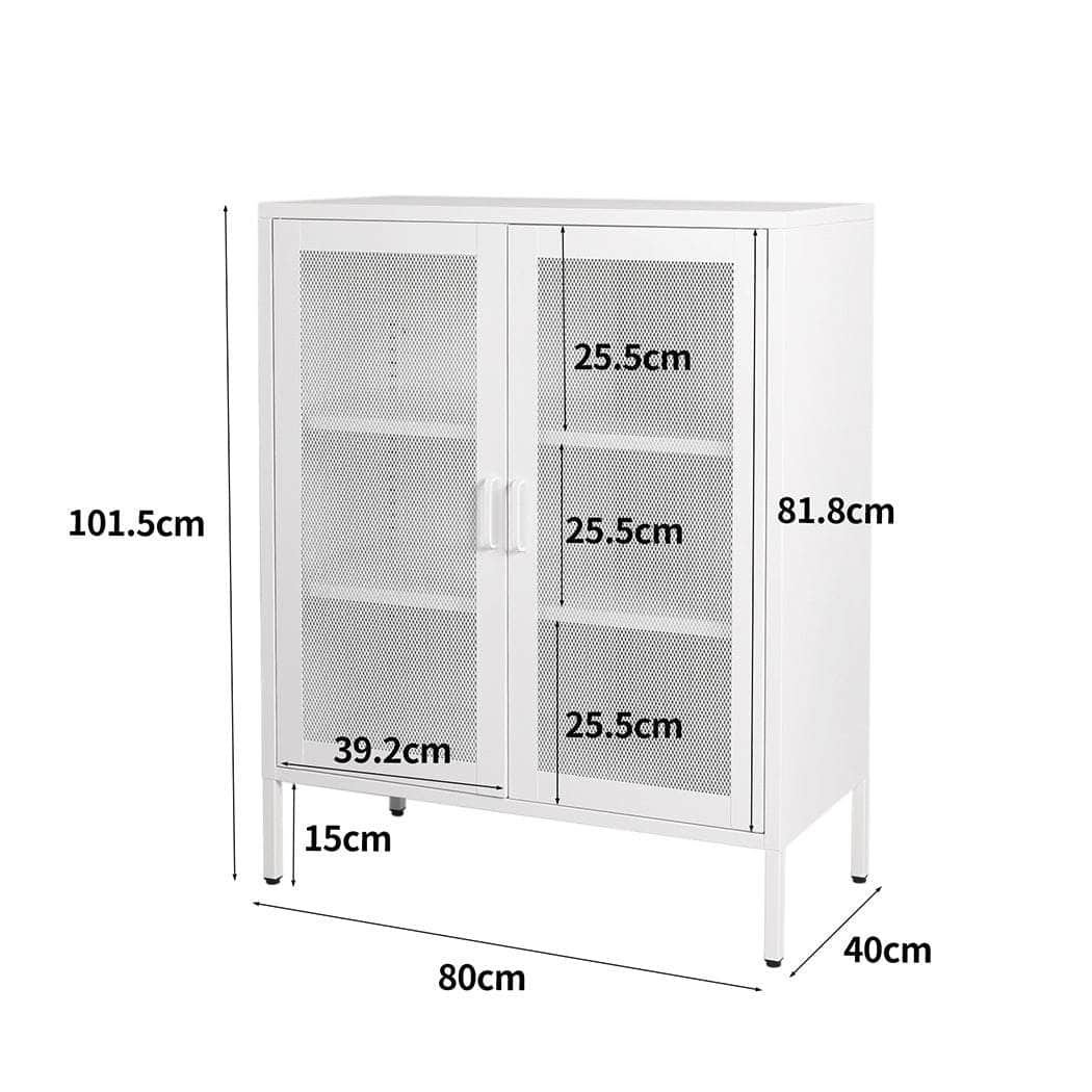 Storage Cabinet Steel Kitchen White