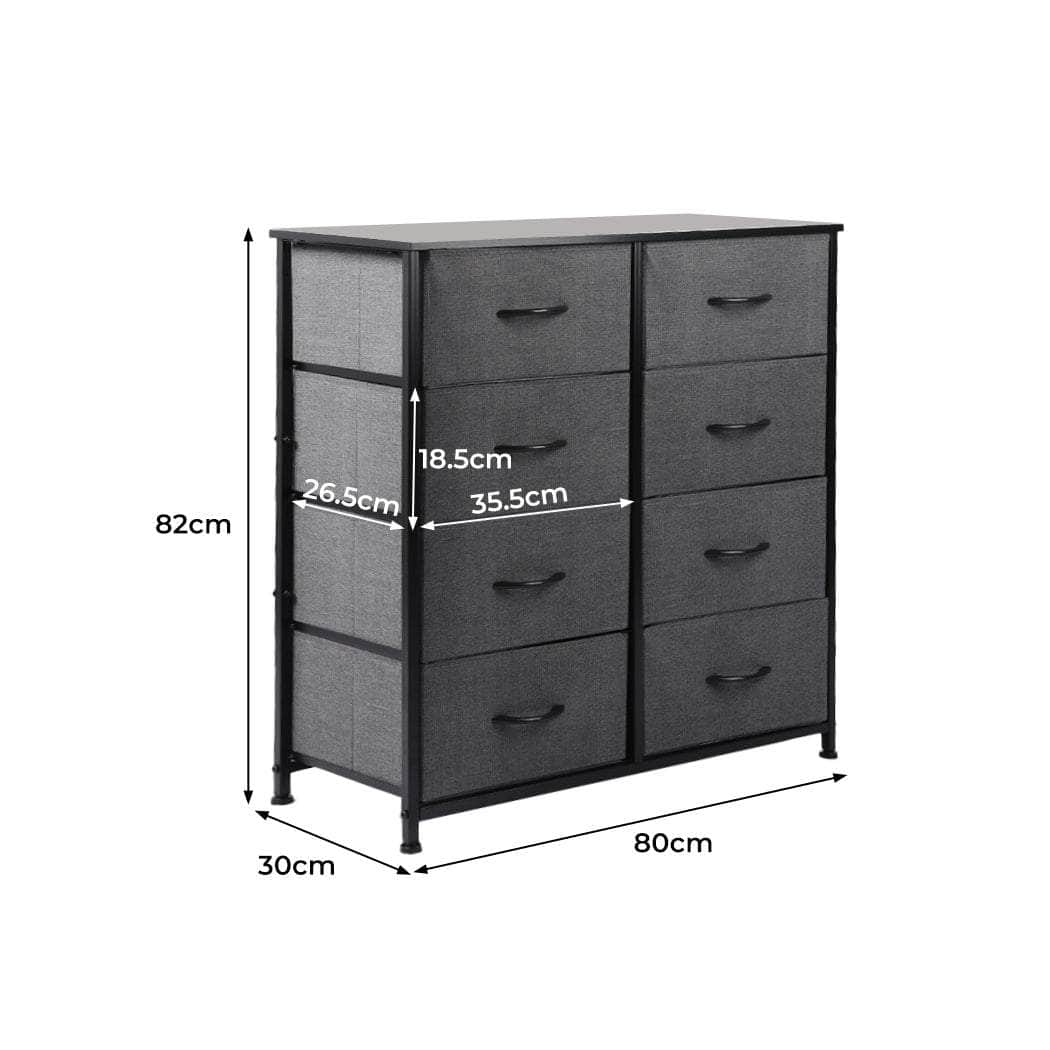 Storage Cabinet Tower Chest Dark Grey-Elegant