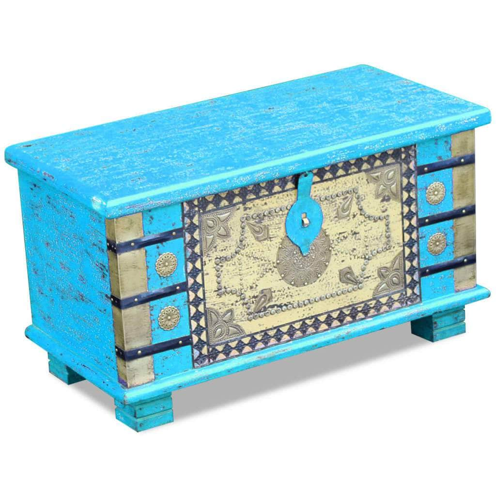 Storage Chest Blue Mango Wood