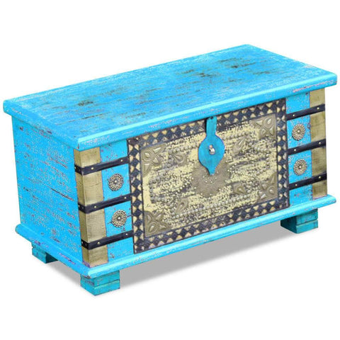 Storage Chest Blue Mango Wood