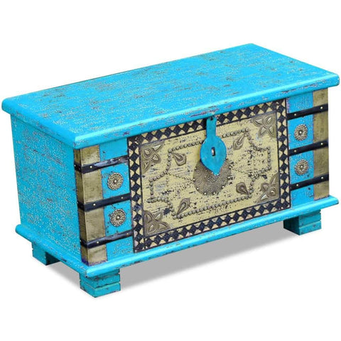 Storage Chest Blue Mango Wood