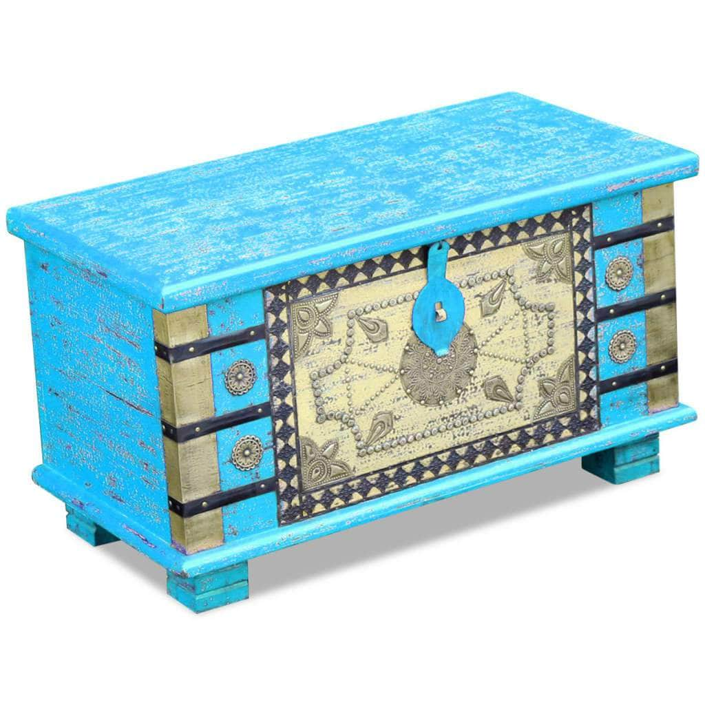 Storage Chest Blue Mango Wood