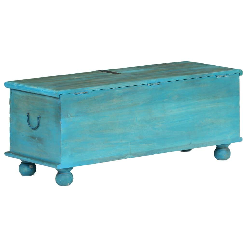 Storage Chest Solid Mango Wood Blue