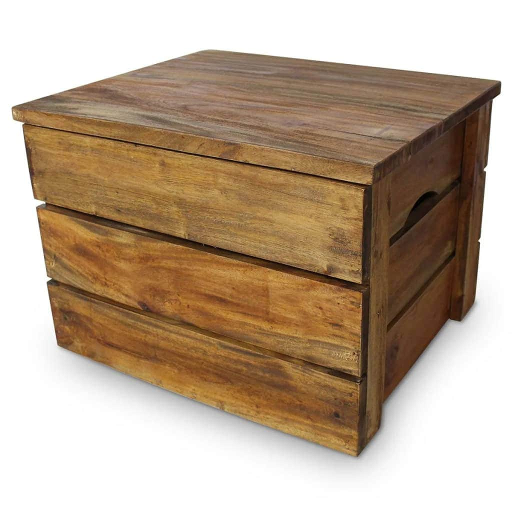 Storage Crate Set 2 Pieces Solid Reclaimed Wood