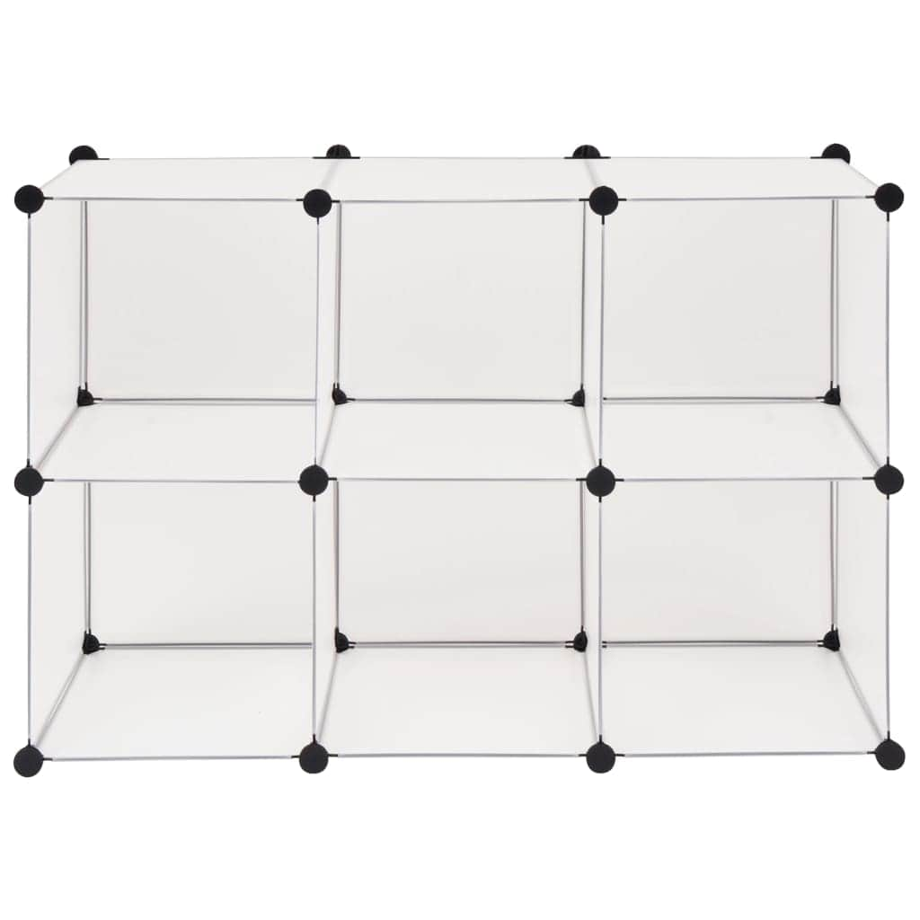 Storage Cube Organiser with 6 Compartments White