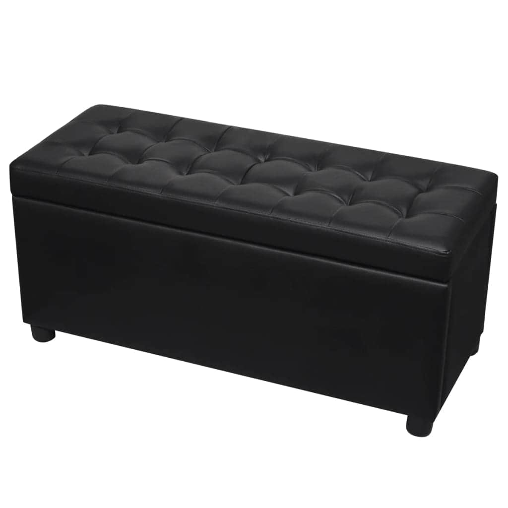 Storage Ottoman Artificial Leather Black