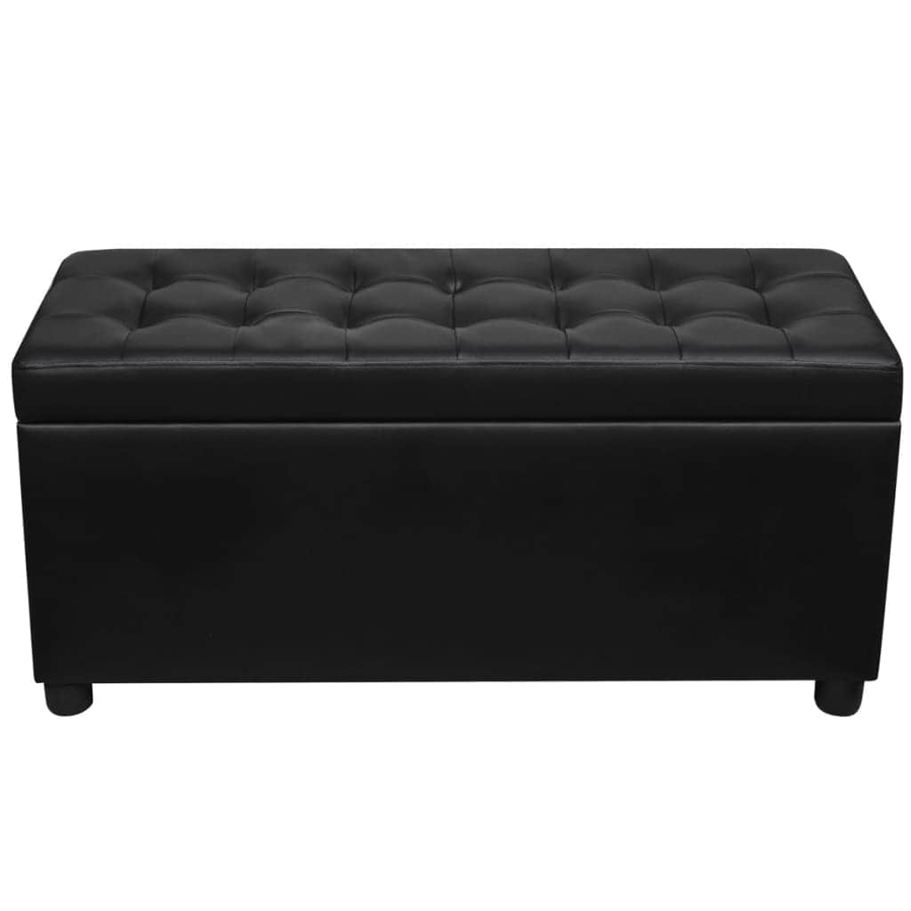 Storage Ottoman Artificial Leather Black